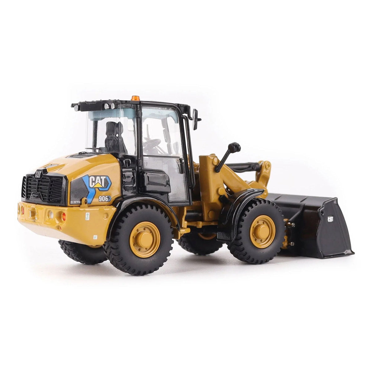 CAT Caterpillar 906 Electric Compact Wheel Loader Yellow with Operator "High Line Series" 1/50 Diecast Model by Diecast Masters-Diecast Masters-ModelCars.com