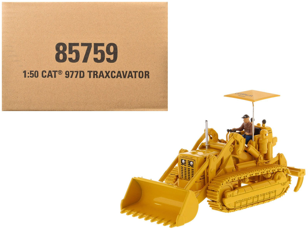 CAT Caterpillar 977D Traxcavator Yellow with Operator "Vintage Series" 1/50 Diecast Model by Diecast Masters-Diecast Masters-ModelCars.com