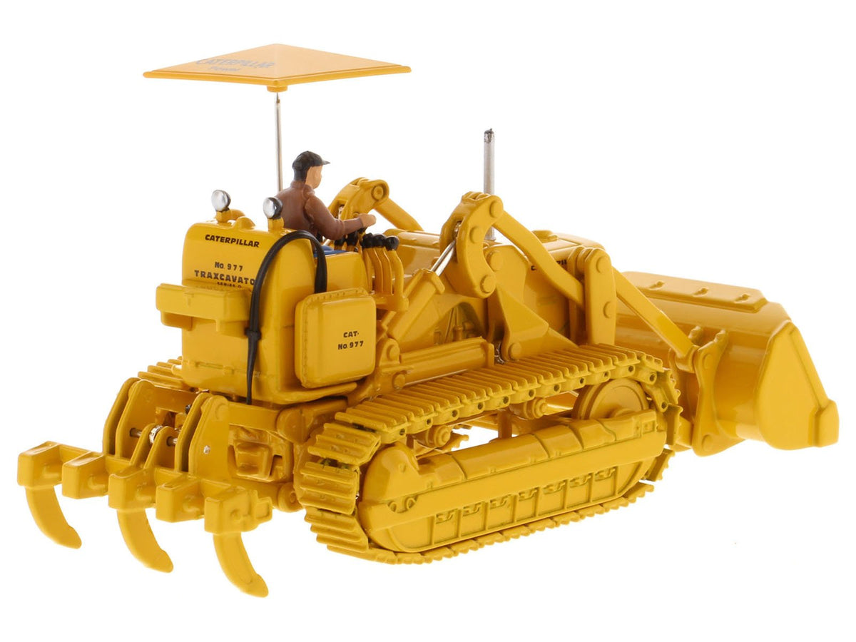 CAT Caterpillar 977D Traxcavator Yellow with Operator "Vintage Series" 1/50 Diecast Model by Diecast Masters-Diecast Masters-ModelCars.com
