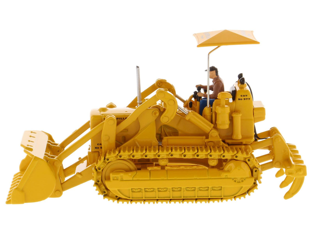 CAT Caterpillar 977D Traxcavator Yellow with Operator "Vintage Series" 1/50 Diecast Model by Diecast Masters-Diecast Masters-ModelCars.com