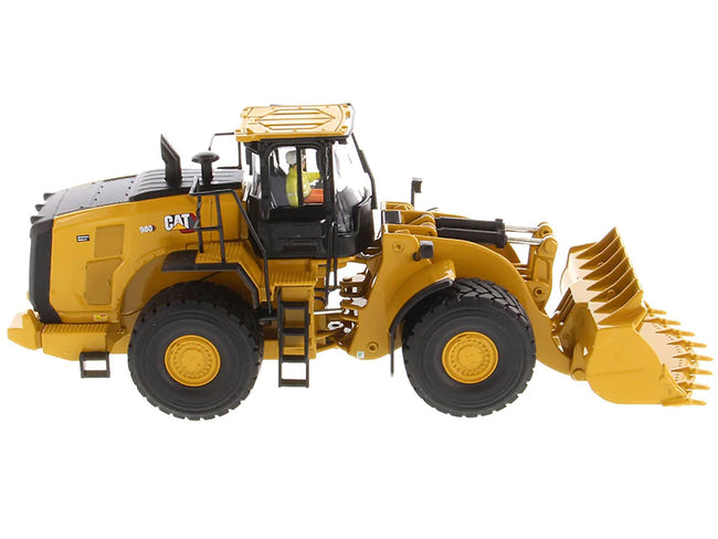 CAT Caterpillar 980 Wheel Loader Yellow with Operator "High Line Series" 1/50 Diecast Model by Diecast Masters-Diecast Masters-ModelCars.com