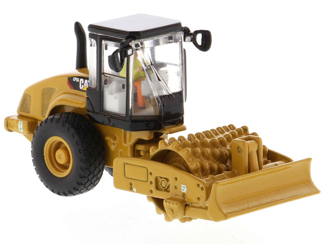 CAT Caterpillar CS56 Padfoot Drum Vibratory Soil Compactor with Operator "High Line" Series 1/87 (HO) Scale Diecast Model by Diecast Masters-Diecast Masters-ModelCars.com