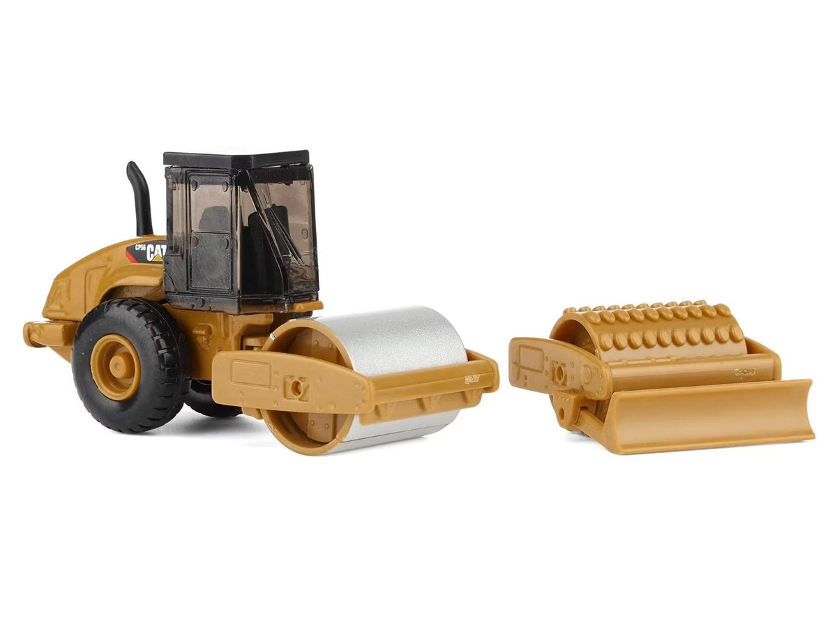 CAT Caterpillar CS56 Roller with Interchangeable Front Attachment Yellow 1/87 (HO) Diecast Model by Diecast Masters-Diecast Masters-ModelCars.com