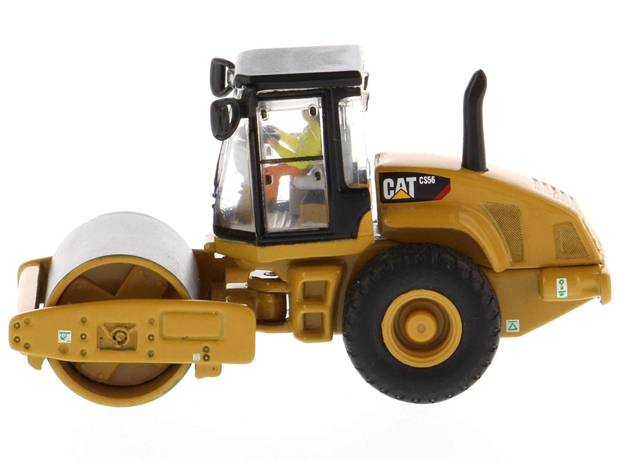 CAT Caterpillar CS56 Smooth Drum Vibratory Soil Compactor with Operator "High Line" Series 1/87 (HO) Scale Diecast Model by Diecast Masters-Diecast Masters-ModelCars.com