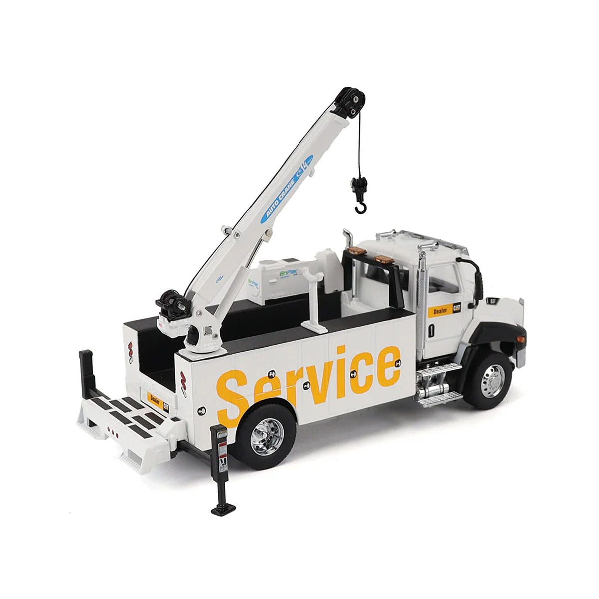 CAT Caterpillar CT660 Auto-Crane Titan 85 Truck with Miller EnPak White "Transport Series" 1/50 Diecast Model by Diecast Masters-Diecast Masters-ModelCars.com
