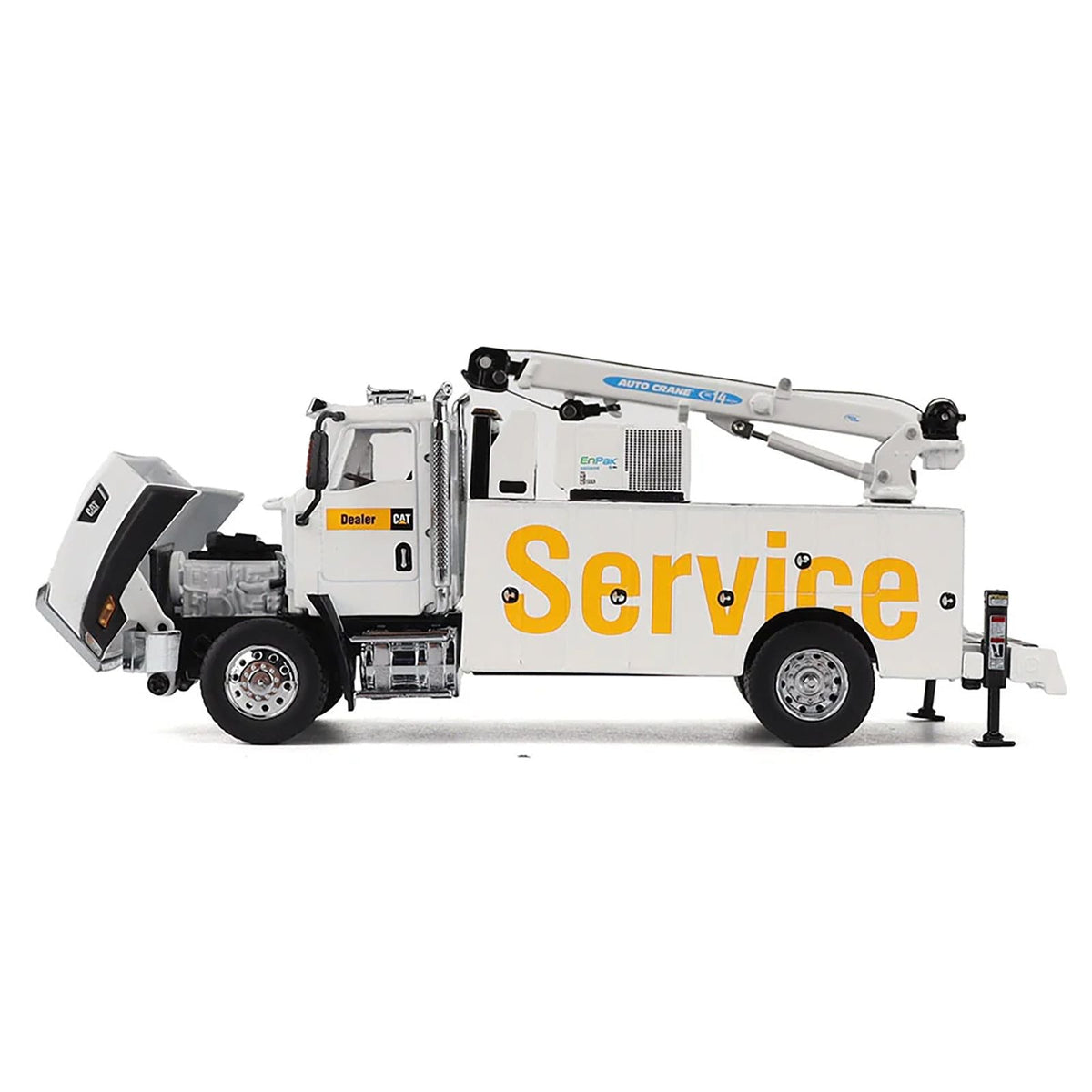 CAT Caterpillar CT660 Auto-Crane Titan 85 Truck with Miller EnPak White "Transport Series" 1/50 Diecast Model by Diecast Masters-Diecast Masters-ModelCars.com