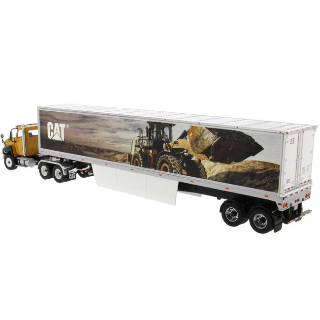 CAT Caterpillar CT660 Day Cab with Caterpillar Mural Dry Van Trailer "Transport Series" 1/50 Diecast Model by Diecast Masters-Diecast Masters-ModelCars.com