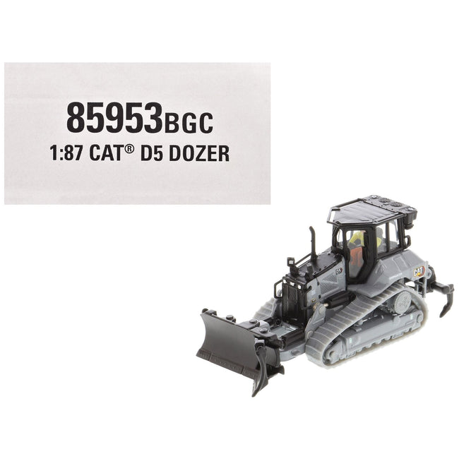 CAT Caterpillar D5 Track-Type Dozer "Centennial" Gray with Operator "High Line Series" 1/87 (HO) Diecast Model by Diecast Masters-Diecast Masters-ModelCars.com