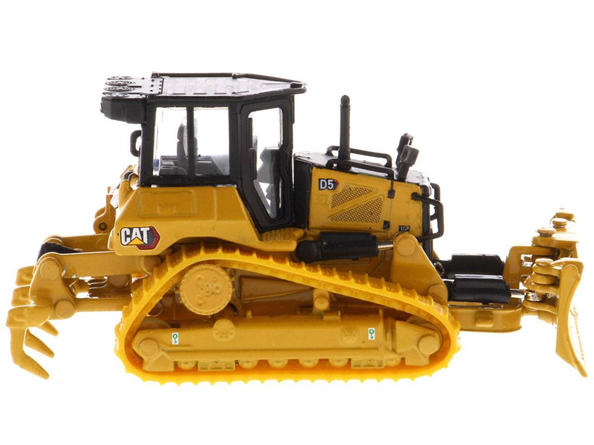 CAT Caterpillar D5 Track-Type Dozer Yellow with Fine Grading Undercarriage and Foldable Blade "High Line Series" 1/87 (HO) Scale Diecast Model by Diecast Masters-Diecast Masters-ModelCars.com