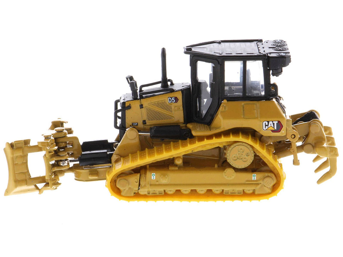 CAT Caterpillar D5 Track-Type Dozer Yellow with Fine Grading Undercarriage and Foldable Blade "High Line Series" 1/87 (HO) Scale Diecast Model by Diecast Masters-Diecast Masters-ModelCars.com