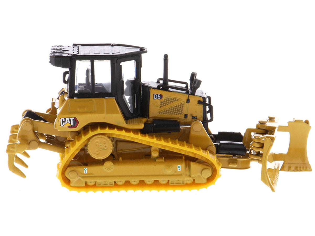 CAT Caterpillar D5 Track-Type Dozer Yellow with Fine Grading Undercarriage and Foldable Blade "High Line Series" 1/87 (HO) Scale Diecast Model by Diecast Masters-Diecast Masters-ModelCars.com
