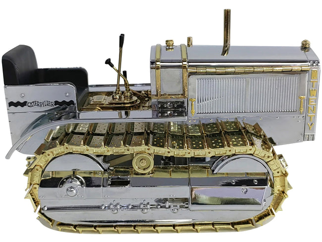 CAT Caterpillar Twenty Tractor "100th Anniversary" Chrome and Gold "Centennial Series" 1/16 Diecast Model by Diecast Masters-Diecast Masters-ModelCars.com