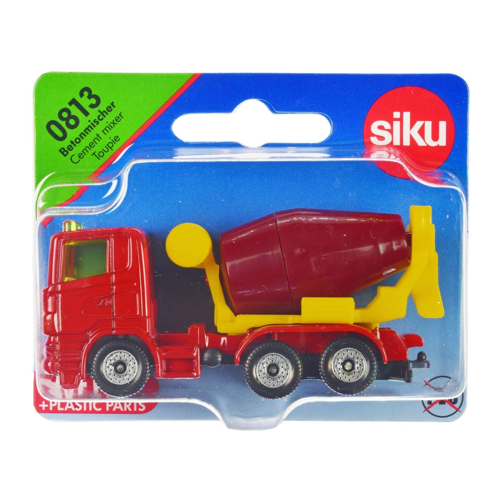 Cement Mixer Red and Yellow Diecast Model by Siku - SIKU - ModelCars.com