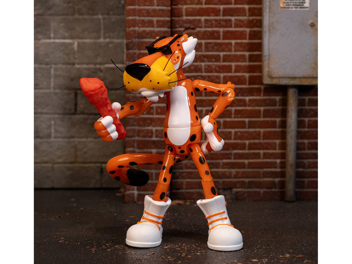 Chester Cheetah 5.5" Glow-in-the-Dark Figure with Accessories and Alternate Head and Hands "Flamin' Hot Cheetos Crunchy" Model by Jada-Jada-ModelCars.com