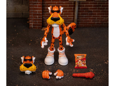 Chester Cheetah 5.5" Glow-in-the-Dark Figure with Accessories and Alternate Head and Hands "Flamin' Hot Cheetos Crunchy" Model by Jada-Jada-ModelCars.com