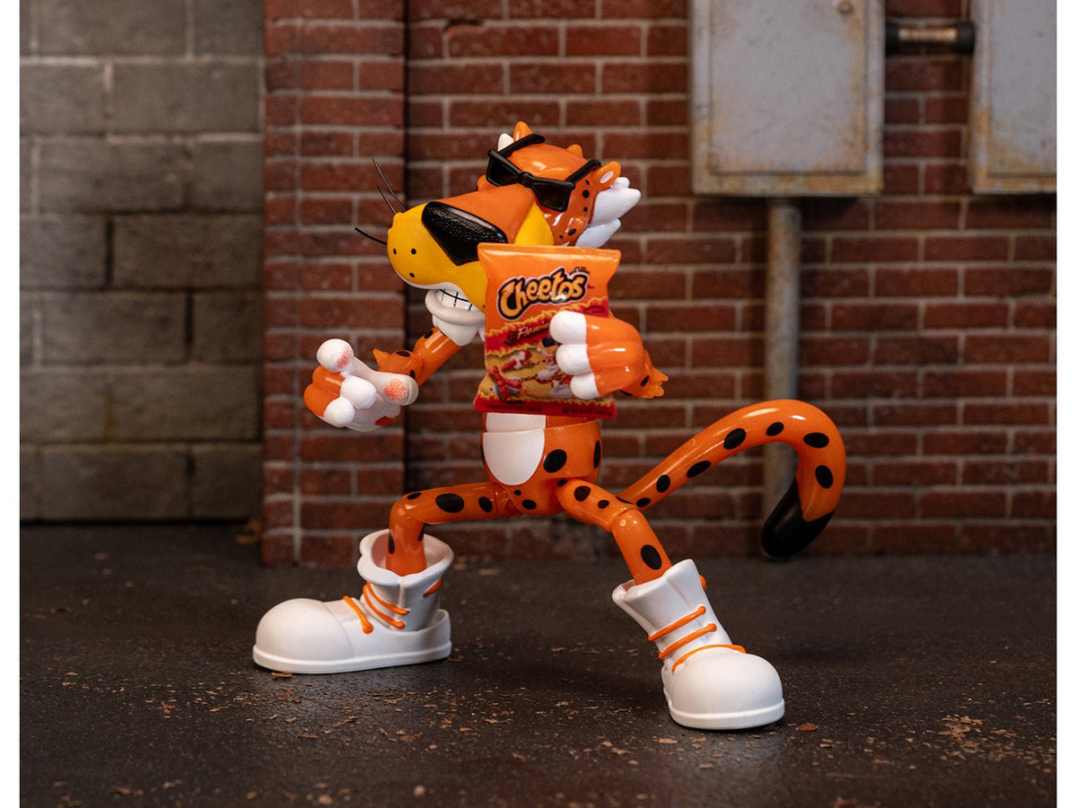 Chester Cheetah 5.5" Glow-in-the-Dark Figure with Accessories and Alternate Head and Hands "Flamin' Hot Cheetos Crunchy" Model by Jada-Jada-ModelCars.com