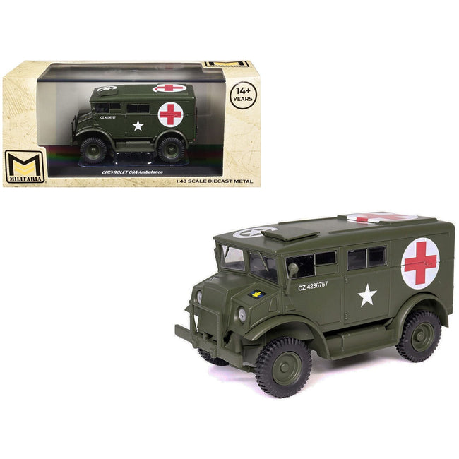 Chevrolet C8A Ambulance Olive Drab "United States Army" 1/43 Diecast Model by Militaria Die Cast-Militaria Die Cast-ModelCars.com