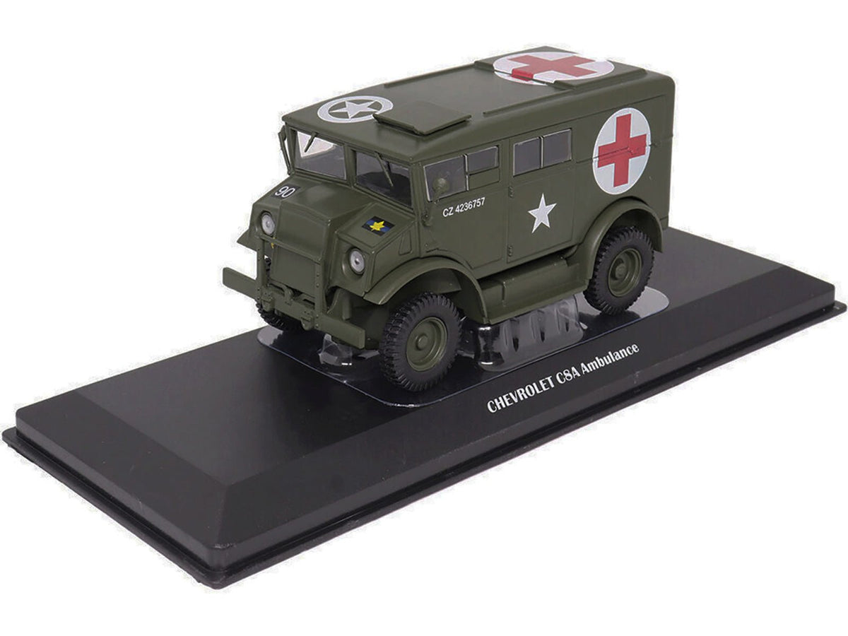 Chevrolet C8A Ambulance Olive Drab "United States Army" 1/43 Diecast Model by Militaria Die Cast-Militaria Die Cast-ModelCars.com