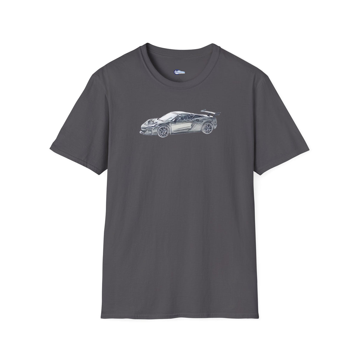 Chevrolet Corvette C8 ZR1 T-Shirt - American Muscle, Black with Blue Stripes-Modelcars.com-ModelCars.com
