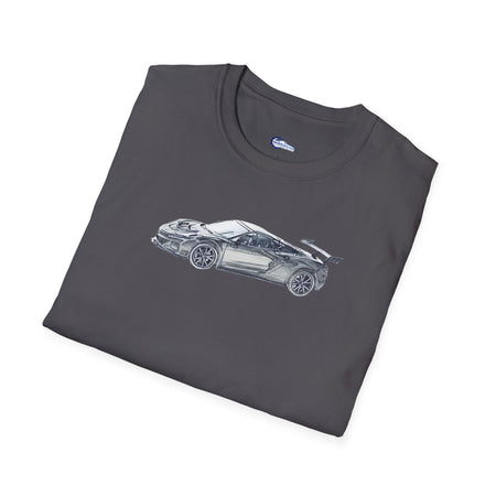 Chevrolet Corvette C8 ZR1 T-Shirt - American Muscle, Black with Blue Stripes-Modelcars.com-ModelCars.com