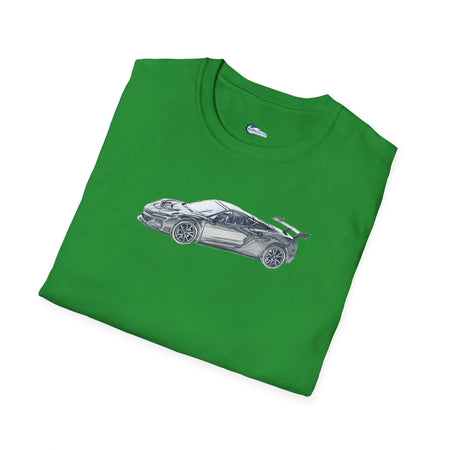 Chevrolet Corvette C8 ZR1 T-Shirt - American Muscle, Black with Blue Stripes-Modelcars.com-ModelCars.com