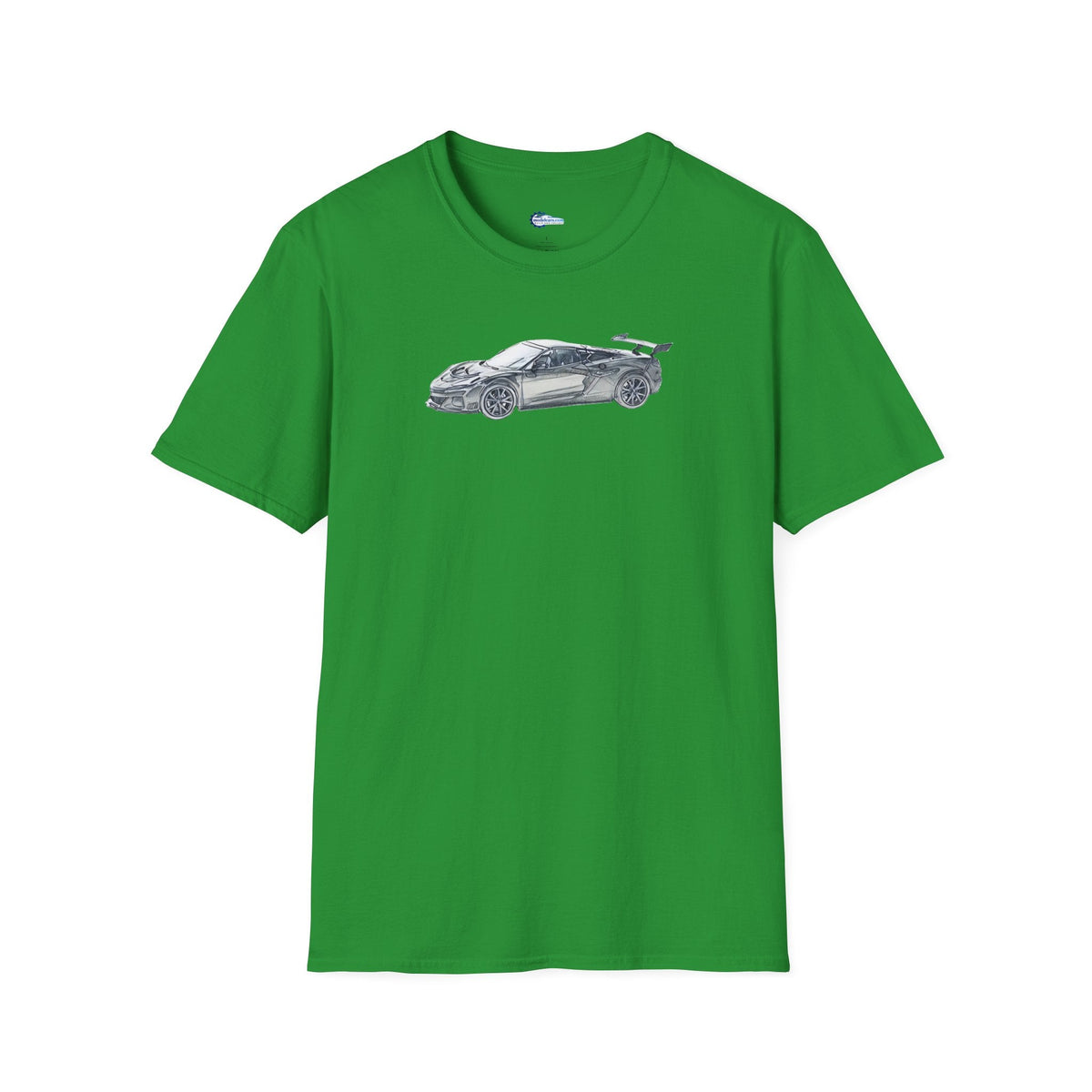 Chevrolet Corvette C8 ZR1 T-Shirt - American Muscle, Black with Blue Stripes-Modelcars.com-ModelCars.com
