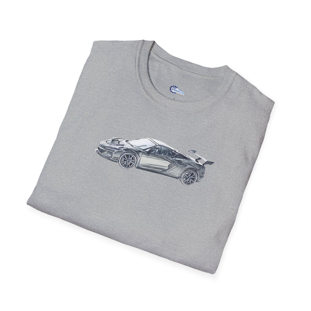 Chevrolet Corvette C8 ZR1 T-Shirt - American Muscle, Black with Blue Stripes-Modelcars.com-ModelCars.com