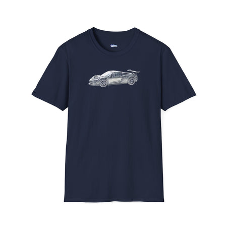 Chevrolet Corvette C8 ZR1 T-Shirt - American Muscle, Black with Blue Stripes-Modelcars.com-ModelCars.com