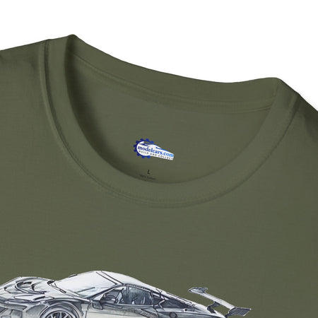 Chevrolet Corvette C8 ZR1 T-Shirt - American Muscle, Black with Blue Stripes-Modelcars.com-ModelCars.com