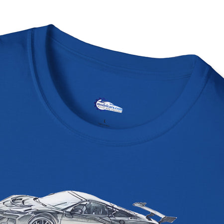 Chevrolet Corvette C8 ZR1 T-Shirt - American Muscle, Black with Blue Stripes-Modelcars.com-ModelCars.com