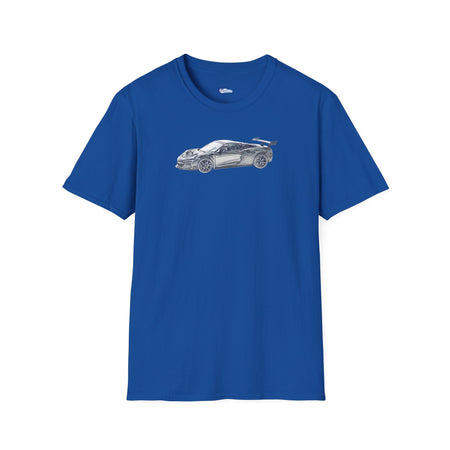 Chevrolet Corvette C8 ZR1 T-Shirt - American Muscle, Black with Blue Stripes-Modelcars.com-ModelCars.com