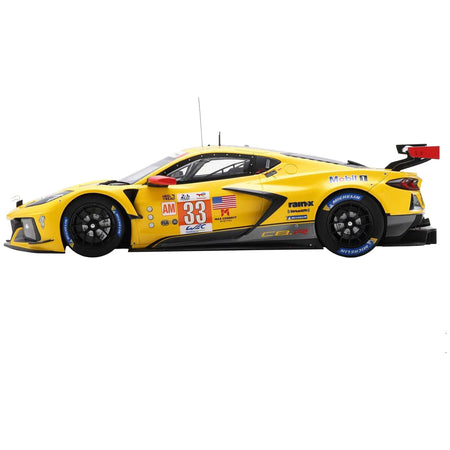 Chevrolet Corvette C8.R 33 Nicky Catsburg - Ben Keating - Nicolas Varrone "Corvette Racing" LMGTE Am Class Winner "24 Hours of Le Mans" (2023) with Acrylic Display Case 1/18 Model Car by Spark - Spark - ModelCars.com