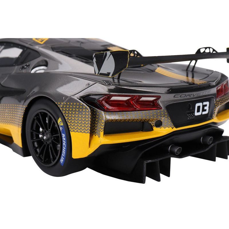 Chevrolet Corvette Z06 GT3.R 03 Gray Metallic with Graphics "Daytona Presentation" (2023) 1/18 Model Car by Top Speed - Top Speed - ModelCars.com