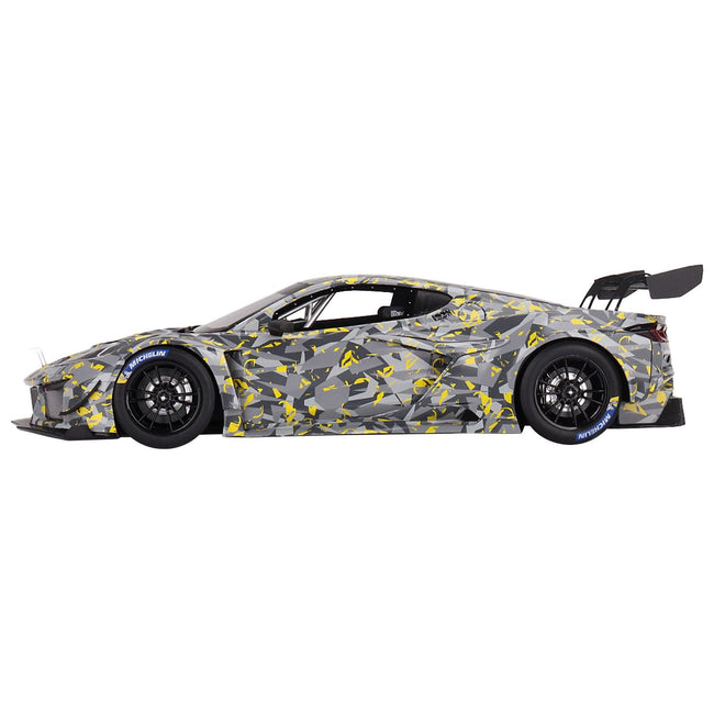 Chevrolet Corvette Z06 GT3.R Gray and Yellow Graphics "Sebring Test Car" (2022) 1/18 Model Car by Top Speed - Top Speed - ModelCars.com