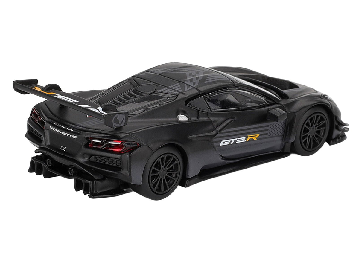 Chevrolet Corvette Z06 GT3.R "Road America Test Car" Black with Graphics Limited Edition 1/64 Diecast Model Car by Mini GT-Mini GT-ModelCars.com