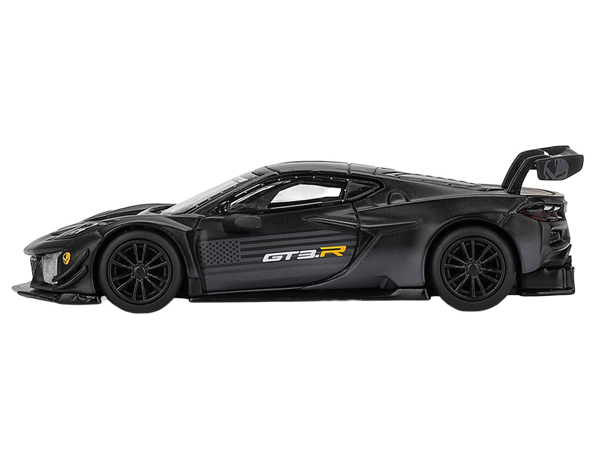 Chevrolet Corvette Z06 GT3.R "Road America Test Car" Black with Graphics Limited Edition 1/64 Diecast Model Car by Mini GT-Mini GT-ModelCars.com