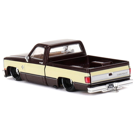 Chevrolet Silverado Pickup Truck "KAIDO Vintage Spec V1" Brown with Cream Sides (Designed by Jun Imai) "Kaido House" Special 1/64 Diecast Model Car by Mini GT - Mini GT - ModelCars.com