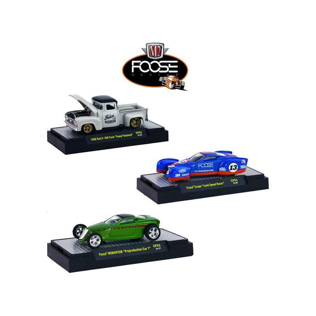 Chip Foose Release 3, 3 Cars Set WITH CASES 1/64 Diecast Model Cars by M2 Machines - M2 - ModelCars.com