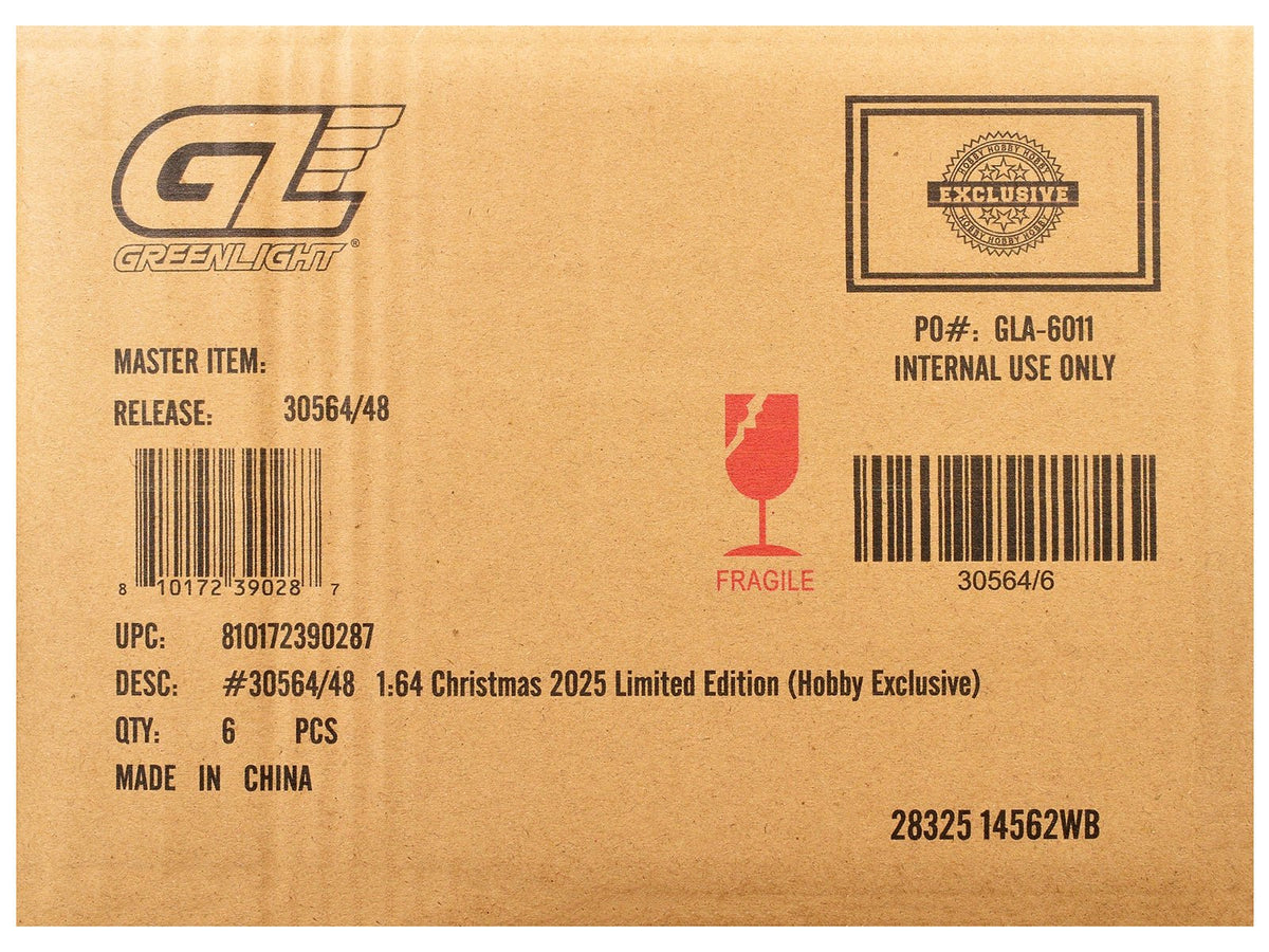 "Christmas 2025 Limited Edition" Set of 6 Cars 1/64 Diecast Model Cars by Greenlight-Greenlight-ModelCars.com