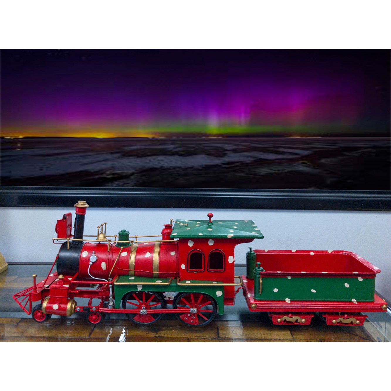 Christmas Train Model Handmade Metal - Old Modern - ModelCars.com