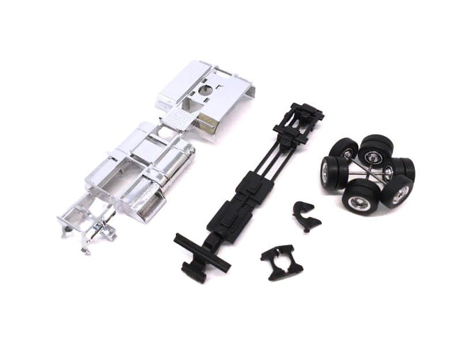 Chrome Chassis Kit for Kenworth or Peterbilt Cab 1/87 (HO) Plastic Model by Promotex-Promotex-ModelCars.com