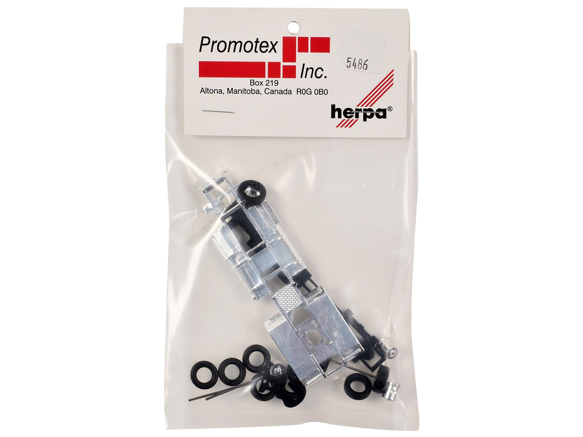 Chrome Chassis Kit for Kenworth or Peterbilt Cab 1/87 (HO) Plastic Model by Promotex-Promotex-ModelCars.com