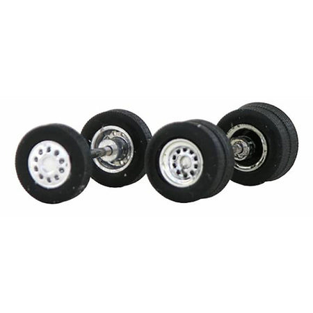 Chrome Wheel Sets (2 Front and 4 Rear) 1/87 (HO) Plastic Model by Promotex - Promotex - ModelCars.com