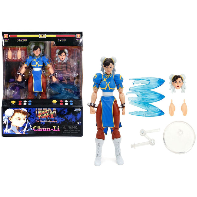 Chun - Li 6" Moveable Figure with Accessories and Alternate Head and Hands "Ultra Street Fighter II: The Final Challengers" (2017) Video Game model by Jada - Jada - ModelCars.com