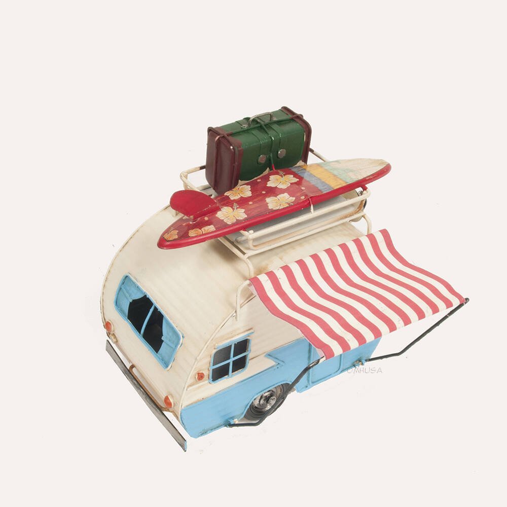 Classic Camper with photo frame piggy bank Metal-Old Modern-ModelCars.com