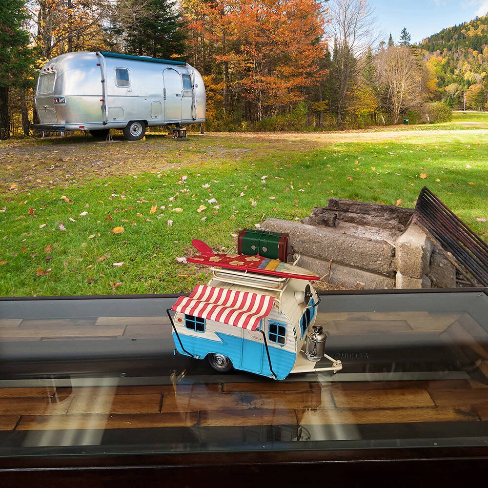 Classic Camper with photo frame piggy bank Metal-Old Modern-ModelCars.com
