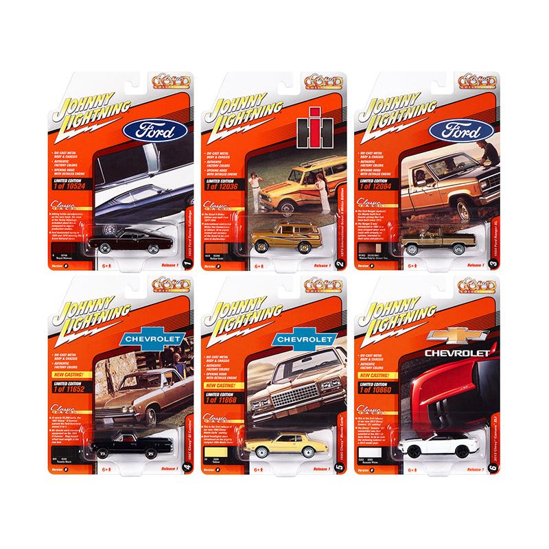 "Classic Gold Collection" 2022 Set B of 6 Cars Release 1 1/64 Diecast Model Cars by Johnny Lightning - Johnny Lightning - ModelCars.com