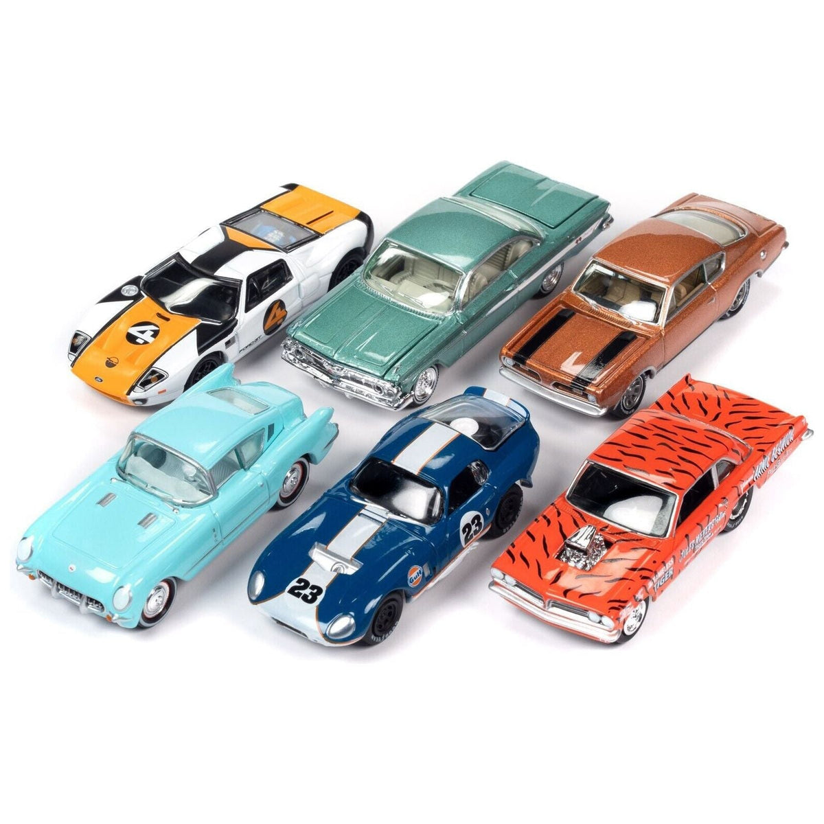 "Classic Gold Collection" 2023 Set B of 6 Cars Release 2 1/64 Diecast Model Cars by Johnny Lightning-Johnny Lightning-ModelCars.com
