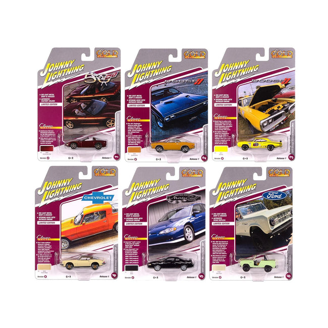 "Classic Gold Collection" 2025 Release 1 Set B of 6 Cars 1/64 Diecast Model Cars by Johnny Lightning-Johnny Lightning-ModelCars.com