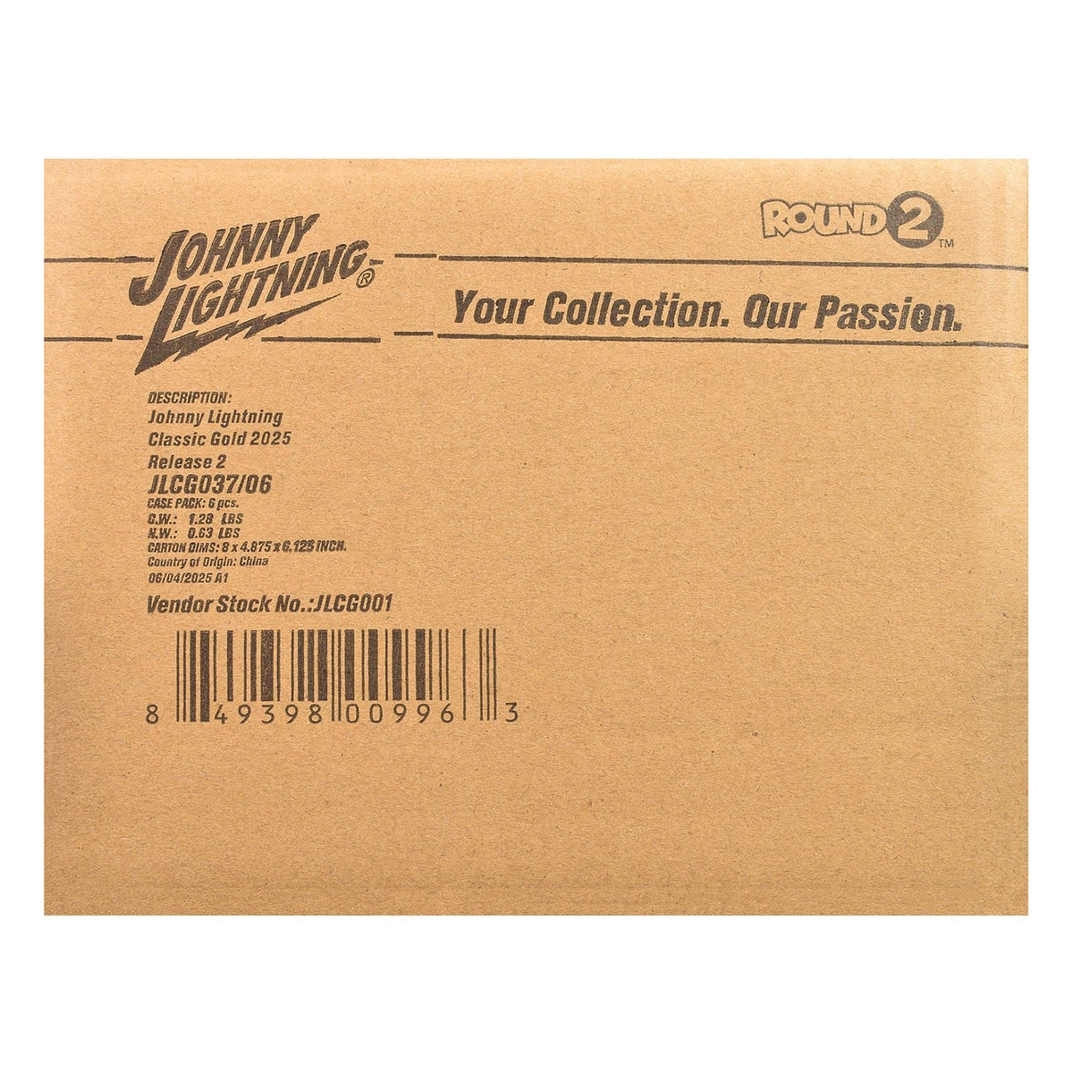 "Classic Gold Collection" 2025 Release 2 Set of 6 Cars 1/64 Diecast Model Cars by Johnny Lightning-Johnny Lightning-ModelCars.com